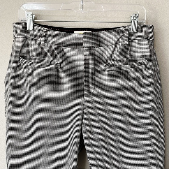 Maeve by Anthropologie Essential Slim Kick Flare Pant Houndstooth Black Size 10 - Picture 5 of 12